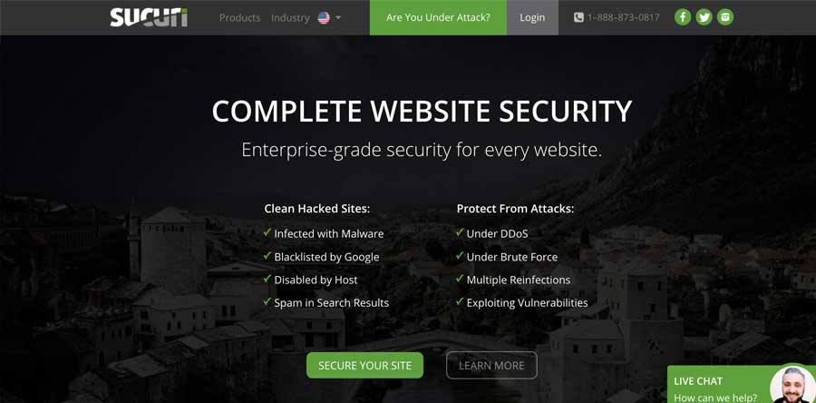 Sucuri website virus and malware scanning and monitoring