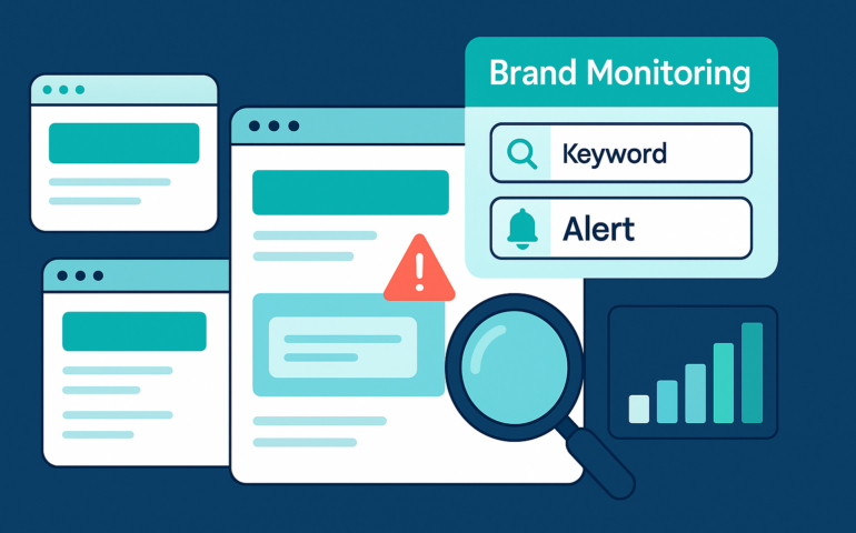 Brand Monitoring Software UI illustrations